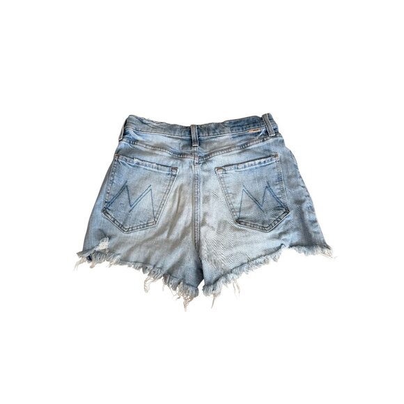 MOTHER Superior Ultra High Waist Tomcat Kick Fray Denim Shorts Size 28 - Picture 11 of 11